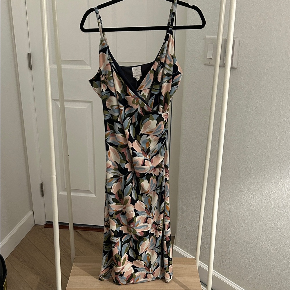 Joie Navy Floral Midi Dress